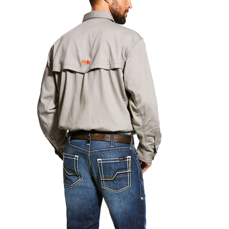 Ariat Men's Flame Resistant Solid Vent Work Shirt- Silver Fox 10019063 4 Ariat Men's Flame Resistant Solid Vent Work Shirt- Silver Fox 10019063 - Image 2
