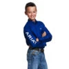 Kids Ariat Team Logo Twill Classic Fit Shirt Ultramarine/White 10030164 -Western Cowboy Equipment 10030164 front 1