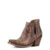 Ariat Ladies Dixon Brown Snip Toe Western Bootie Distressed Brown 10031487 -Western Cowboy Equipment 10031487 3 4 front