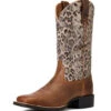 Ariat Ladies Round Up Metallic Leopard Western Boot-10040363 -Western Cowboy Equipment 10040363 frt 510x577 1