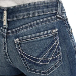 Girls Ariat R.E.A.L Raquel Boot Cut Jeans Cill Blue 10041105 -Western Cowboy Equipment 10041105 02 1