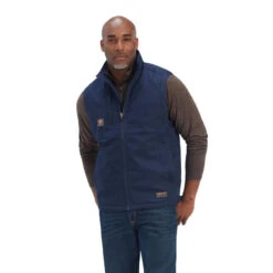 Men's Ariat Rebar Dura Canvas Vest Navy 10041538