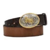 3D Boys' Floral Embossed Brown Belt D4202 -Western Cowboy Equipment 1424510