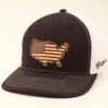 Ariat Men's Black USA Country Leather Patch Mesh Cap A300008801 -Western Cowboy Equipment 2000322254 001 P1