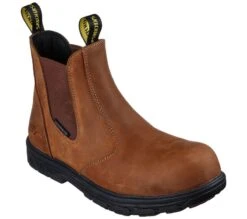 Men's Skechers Vicksburg-Sorrin Safety Toe Work Boots Brown 200164