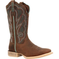 Ladies Durango Western 12" Brown Square Toe Boots DRD0436