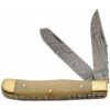 Damascus Steel Trapper Pocket Knife W/ Natural Bone Handles DM-1181 -Western Cowboy Equipment 220215 220219