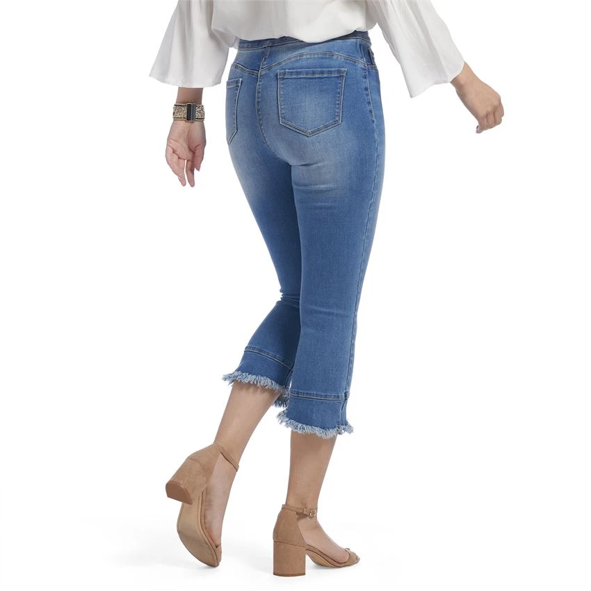 CoCo Carmen OMG Straight Leg Fringe Capri Jeans 2219001 4 CoCo Carmen OMG Straight Leg Fringe Capri Jeans 2219001 - Image 2