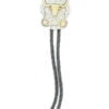 M&F Western Bolo Tie Rectangular Silver Pendant/Gold Longhorn/Stars One Size -Western Cowboy Equipment 22822