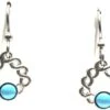Silver Forest Woven Soft Triangle With Turquoise Stone Pierced Earrings NE-1913A