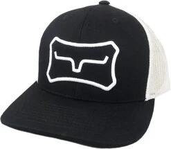 Kimes Ranch Men's Boneyard Trucker Adjustable Snapback Mid-Profile Logo Cap Bone Yard - Black
