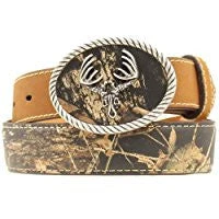 Nocona Boys' Camo Deer Skull Buckle Western Belt