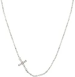 Montana Silversmiths Womens Montana Smith CZ Small Cross Necklace Silver NC1510