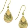 Silver Forest Green Enamel And Gold Filigree Teardrop Earrings E-8061E 1 Silver Forest Green Enamel And Gold Filigree Teardrop Earrings E-8061E -Western Cowboy Equipment 51isLN4kCXL. AC UX679 1