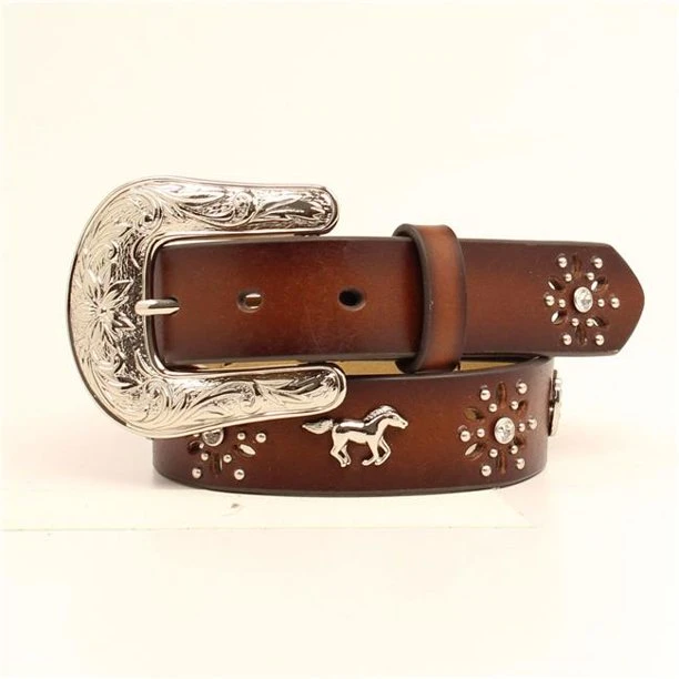 Ariat Western Belt Girls Horse Conchos Flower Cutouts A1305202 3 Ariat Western Belt Girls Horse Conchos Flower Cutouts A1305202