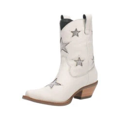 Dan Post Dingo Western Ladies Star Struck Bootie Snip Toe White DI582