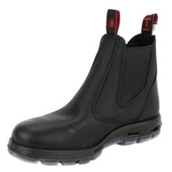 Redback Men's Bobcat BLACK Elastic Sided Soft Toe Leather Leather Work Boot UBBK