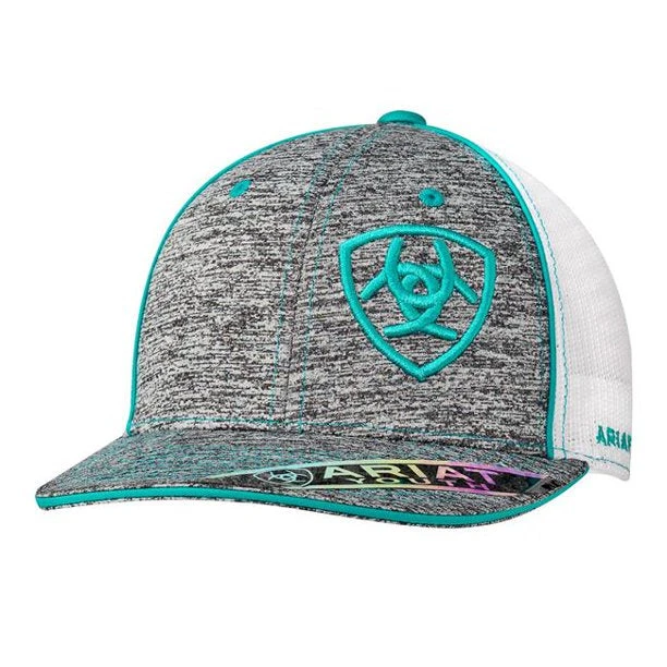 Ariat Youth Turquoise/Heather Offset Shield Logo Ball Cap 1517833 3 Ariat Youth Turquoise/Heather Offset Shield Logo Ball Cap 1517833