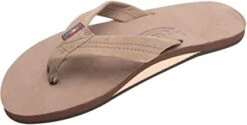 Rainbow Sandals Men's Premier Leather Single Layer Wide Strap With Arch D/Brown