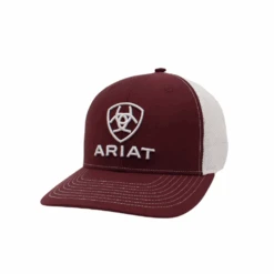 Ariat Embroidered Logo Burgundy White Mesh Cap A300012609