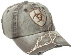 Ariat Distressed Brown With Barbwire Logo Cap 1509802