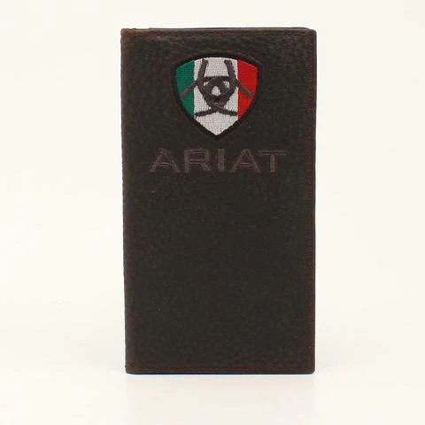ARIAT MEN'S RODEO WALLET BROWN MEXICO FLAG LOGO A35491282 3 ARIAT MEN'S RODEO WALLET BROWN MEXICO FLAG LOGO A35491282