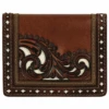 Justin Bifold Card Wallet Brown With Tooling 2122783W1 -Western Cowboy Equipment Brown Tooling Flip Card 2122783W1 S 1 21909