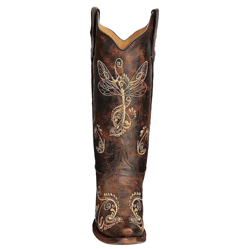 Circle G Ladies Dragonfly Embroidered Western Boots L5001 4 Circle G Ladies Dragonfly Embroidered Western Boots L5001 - Image 2