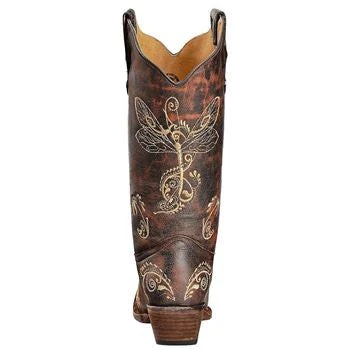 Circle G Ladies Dragonfly Embroidered Western Boots L5001 5 Circle G Ladies Dragonfly Embroidered Western Boots L5001 - Image 3