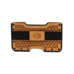 3D Brown Basketweave Leather Card Hold D250002808