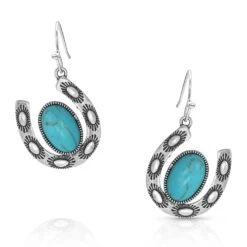 Montana Silversmiths Within Luck Turquoise Horseshoe Earrings ER5030