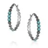 Montana Silversmiths Round N Round Turquoise Hoop Earring ER5032 -Western Cowboy Equipment ER5032 1