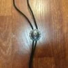 Circle Silver Star Bolo Tie With Black Leather Cord -Western Cowboy Equipment IMG 0214