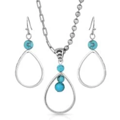 Montana Silversmiths Down To Earth Teardrop Jewelry Set JS4895