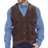 Cripple Creek Mens Suede Leather Snap Western Vest ML3061-21 Rust