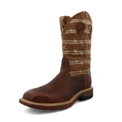 Twisted X Men's Western Work Boot - Rustic Brown & Lion Tan-MXBAW05