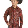Rock & Roll Aztec Print Stretch Boys Snap Shirt RRBSOSRZ1K -Western Cowboy Equipment RRBSOSRZ1KZ 87323.1666127142 1