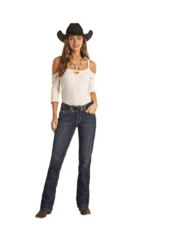 Ladies Rock & Roll Raised Denim Cactus Jeans RRWD4MR0K4 -Western Cowboy Equipment RRWD4MR0K4 A 1