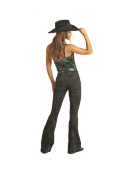 Ladies Rock & Roll Denim Black Patchwork -Western Cowboy Equipment RRWD6HRZQD B 1