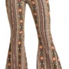 Ladies Rock & Roll High Rise Stretch Tan Aztec Bell Bottom Jeans RRWD7PRZR6 -Western Cowboy Equipment RRWD7PRZR6Z 18651.1661199099 1