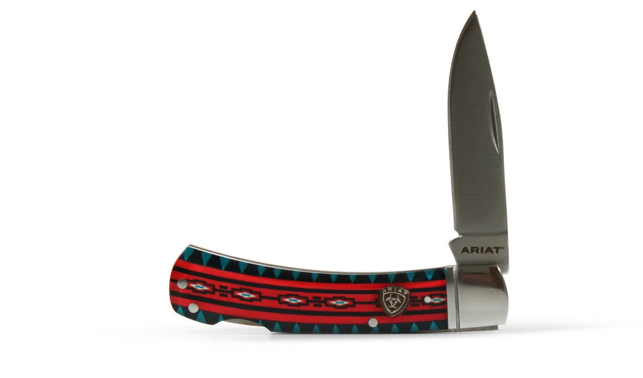 Ariat Red Southwest Pattern 3" Knife A710011397 2 Ariat Red Southwest Pattern 3" Knife A710011397
