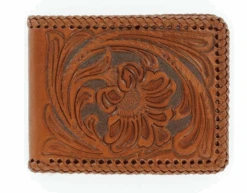 Nocona Bifold Floral Embossed Wallet With Laced Edge N5421008