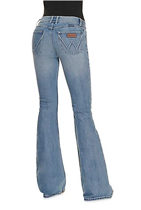 Wrangler Retro Women's Mae Light Wash Mid Rise Flare Jeans 3 Wrangler Retro Women's Mae Light Wash Mid Rise Flare Jeans