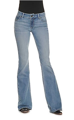 Wrangler Retro Women's Mae Light Wash Mid Rise Flare Jeans 4 Wrangler Retro Women's Mae Light Wash Mid Rise Flare Jeans - Image 2