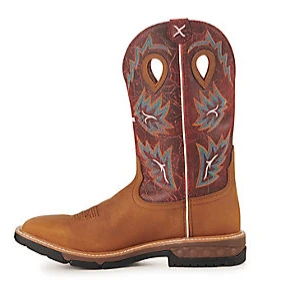 Twisted X Men's Tan And Burgundy Waterproof CellStretch Wide Square Toe Work Boots MXBW005 4 Twisted X Men's Tan And Burgundy Waterproof CellStretch Wide Square Toe Work Boots MXBW005 - Image 2