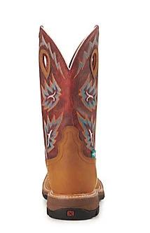 Twisted X Men's Tan And Burgundy Waterproof CellStretch Wide Square Toe Work Boots MXBW005 5 Twisted X Men's Tan And Burgundy Waterproof CellStretch Wide Square Toe Work Boots MXBW005 - Image 3