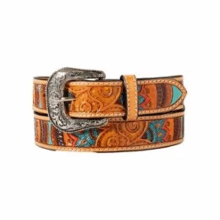 Ladies Ariat Paisley Tooled Leather Belt A1567008