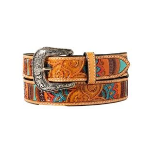 Ladies Ariat Paisley Tooled Leather Belt A1567008