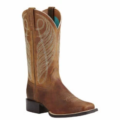 Ariat Ladies Round Up Wide Square Toe Powder Brown Boot 10018528 -Western Cowboy Equipment a1 min 1024x1024 d43d9568 5910 48a8 827b 98b56af198e3