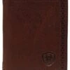 Ariat Mens Bifold Flipcase Brown Leather Wallet A35128283 -Western Cowboy Equipment a35128283